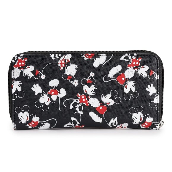 Disney Minnie Mouse and Mickey Mouse Dancing Wallet - Womens Zip Around Wallet - Picture 2 of 6